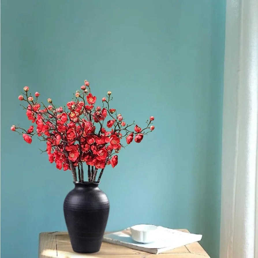 SATYAM KRAFT 3 Sticks Artificial Blossom Flower Bouquet Sticks for Home Decor, Bedroom, Living Room, Table, Balcony, Office, Wedding, Pooja, Anniversary Decorations –